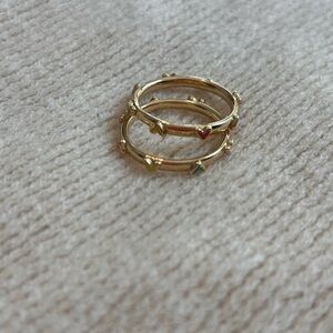 Gold Heart-Embellished Ring Set